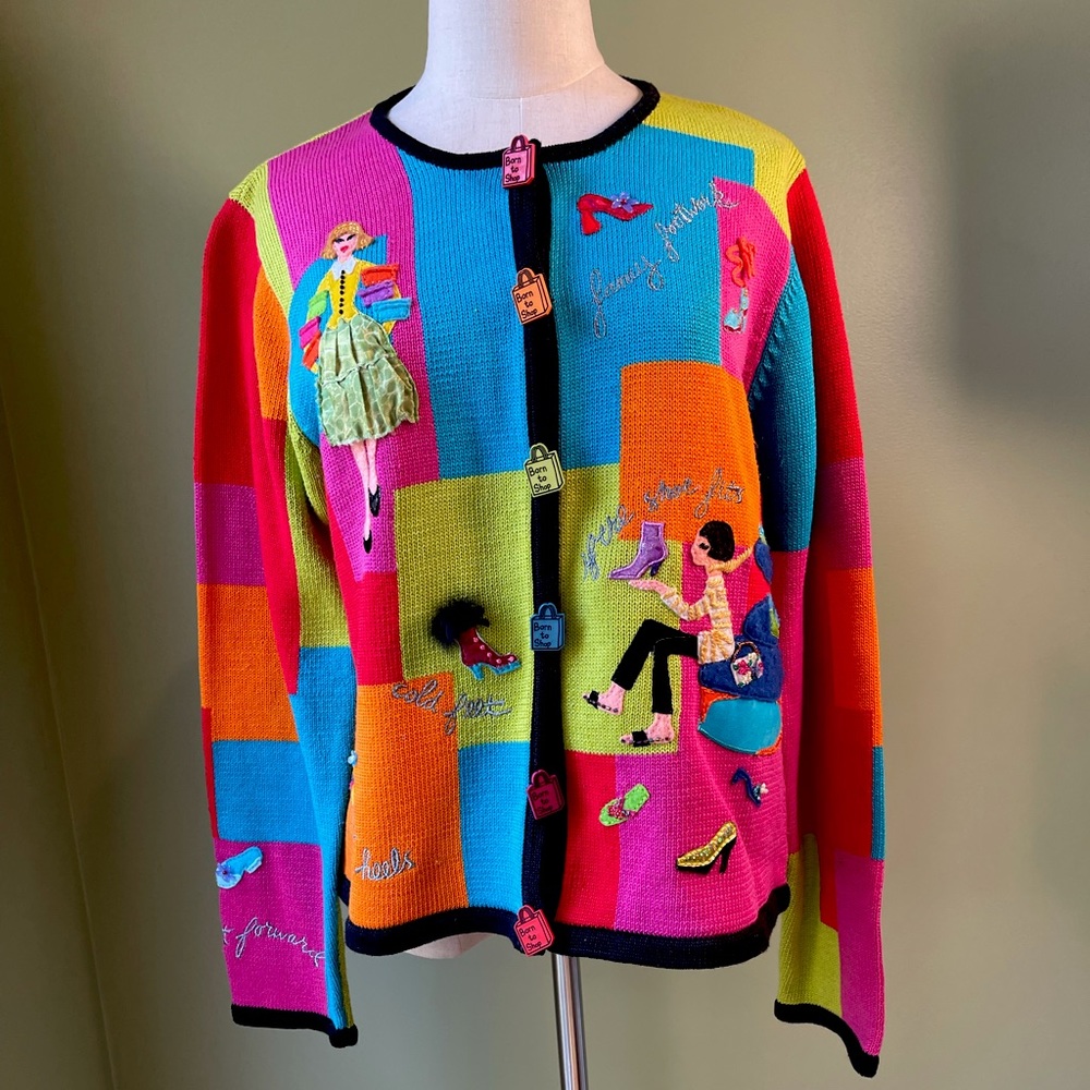 Colorful Women's Sweater with Embroidered Design